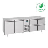 Elevate Your Storage with the Combisteel 700 Monoblock Refrigerated Counter Featuring 2 Doors and 4 Spacious Drawers - Model 7489.5370