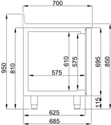 Sleek Combisteel 700 Refrigerated Counter with Upstand and Dual Doors - Efficient Mono Block Design 7489.5400