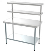 Premium 1800mm Stainless Steel Worktable with Double Overshelf by Combisteel - Ideal for Professional Kitchens