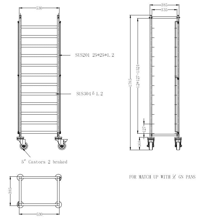 Versatile Combisteel Flat-Packed Clearing Trolley - Perfect for 1/1 GN Trays - Model 7490.0260