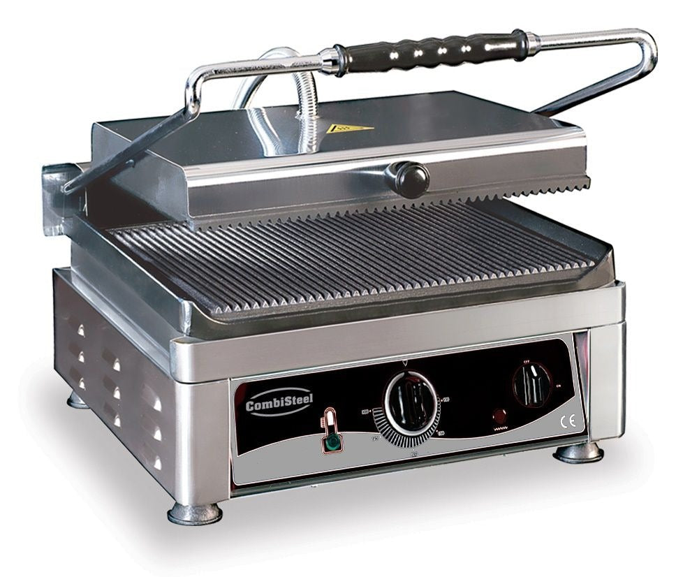 Combisteel Dual Ribbed Contact Grill - Perfect for Perfectly Grilled Delights!