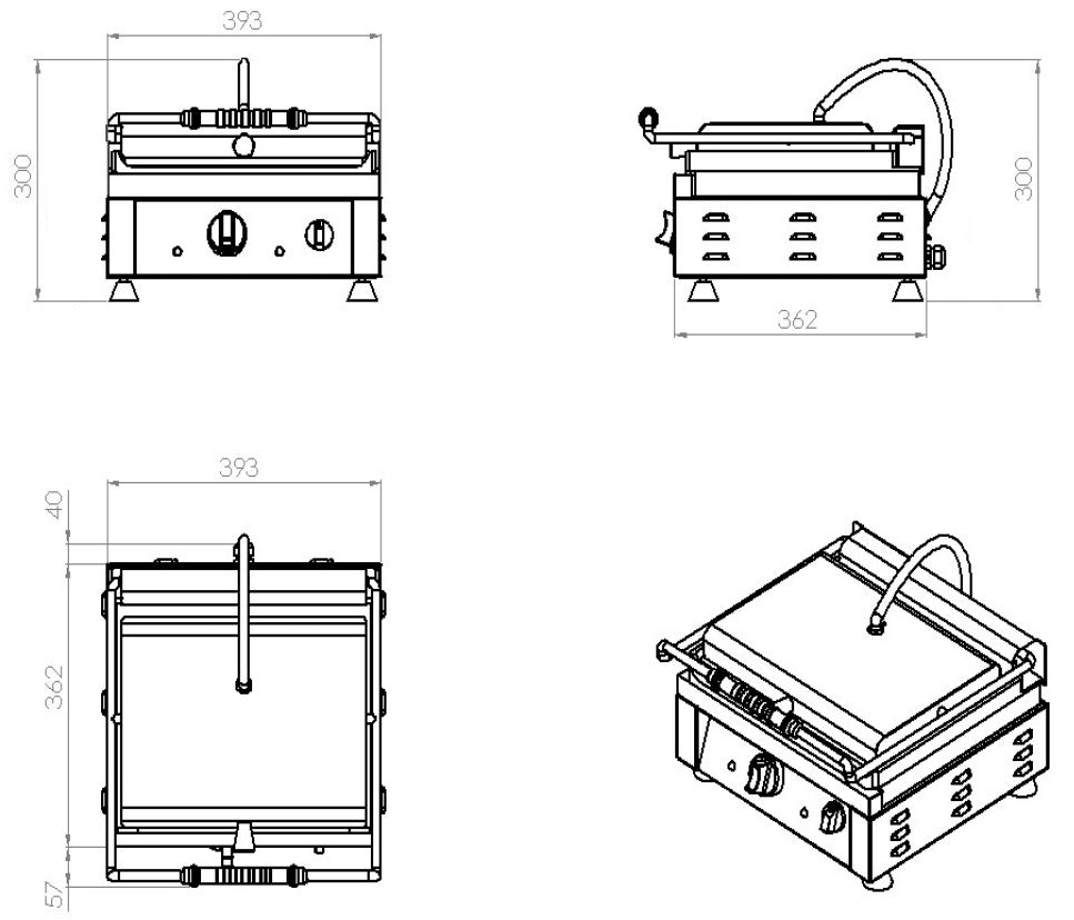 Versatile Combisteel Contact Grill - Model 7491.0015 for Perfectly Grilled Delights