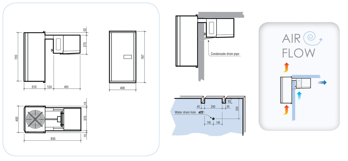 Combisteel Wall-Mounted Straddle Unit - Compact 8.2-14.1 m³ Solution for Your Space!