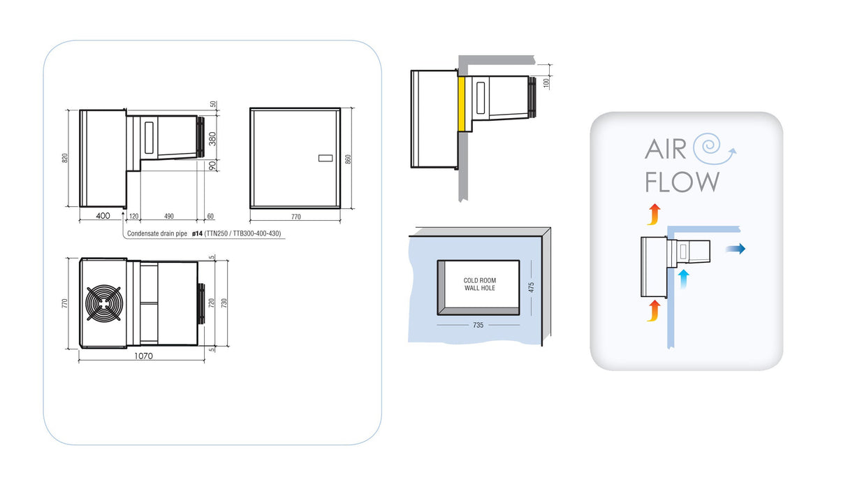 Discover the Combisteel Wall-Mounted Positive Unit – Efficient Airflow for Spaces up to 61.5 m3! Model 7492.0095