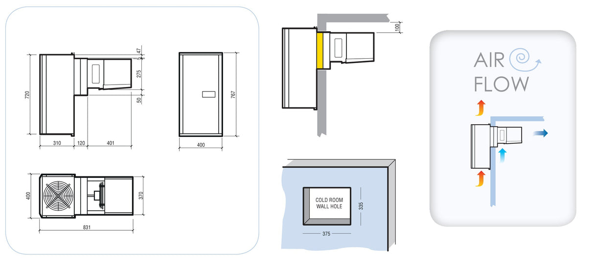 Compact Wall-Mounted Combisteel Positive Unit - Model 7492.0120