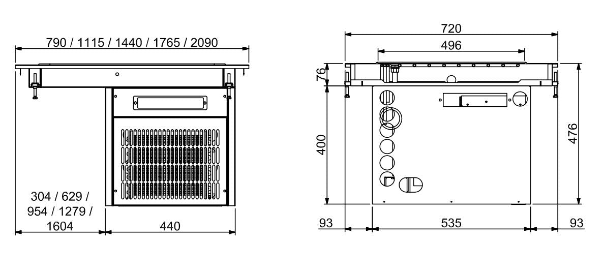 Versatile Combisteel 6-Compartment Drop-In Refrigerated Top Unit - Model 7495.0025