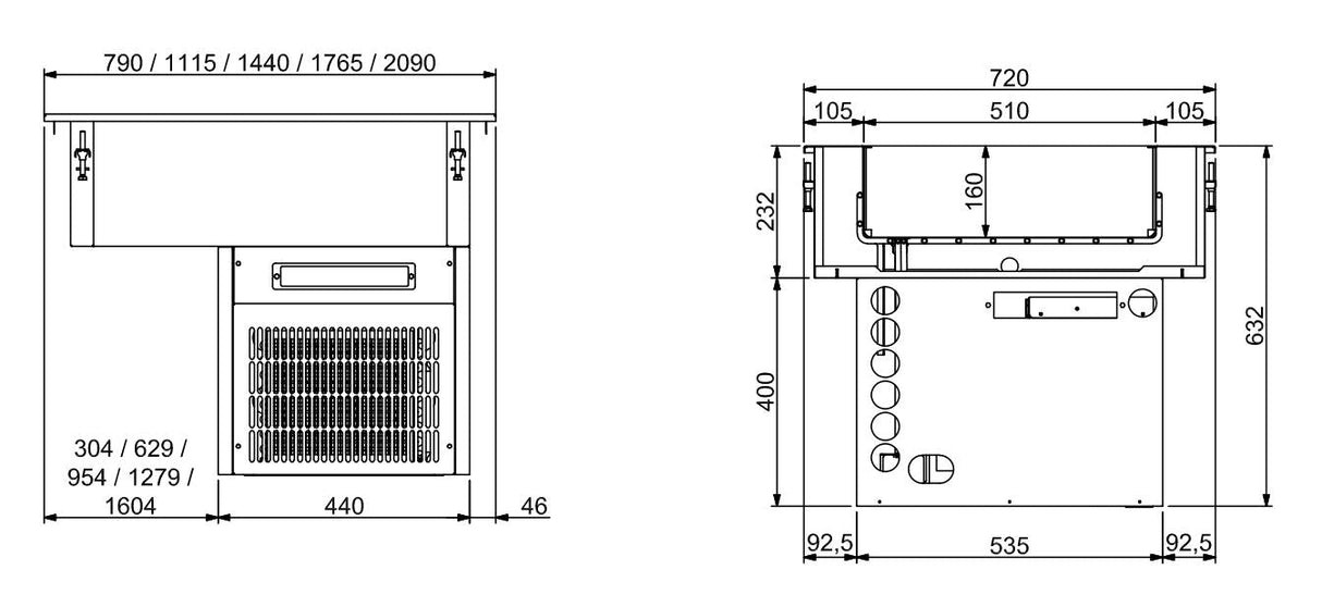 Versatile Combisteel Drop-In Refrigerated Unit 5/1 - 160mm for Ultimate Freshness - Model 7495.0065