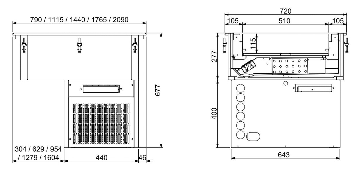 Versatile Combisteel 2/1 Ventilated Drop-In Refrigerated Unit - 160mm - Model 7495.0070