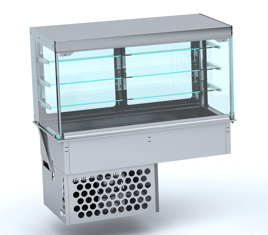 Elegant Combisteel Drop-In Cubic Refrigerated Display - Fully Enclosed 3/1 Model - 7495.0120