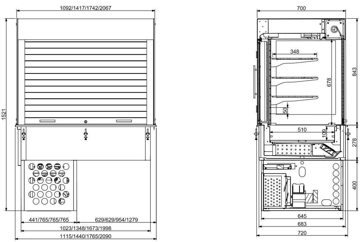 Sleek Combisteel Drop-In Cubic Refrigerated Display Case - 3/1 Blinds - Model 7495.0150