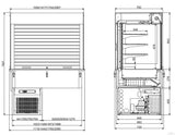 Combisteel Premium Drop-In Cubic Refrigerated Display Wall - Blinds 4/1 - Model 7495.0185