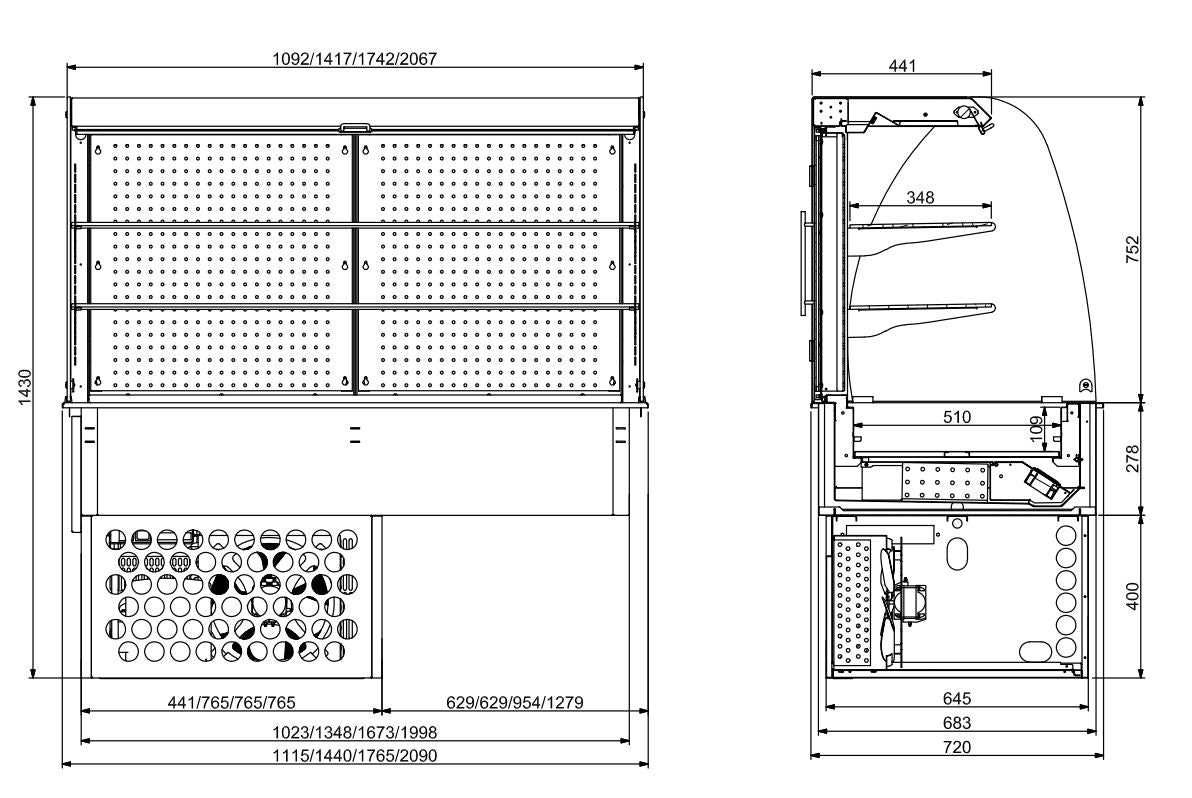 Sleek Curved Drop-In Refrigerated Display by Combisteel - Closed Unit 3/1 Model - 7495.0195