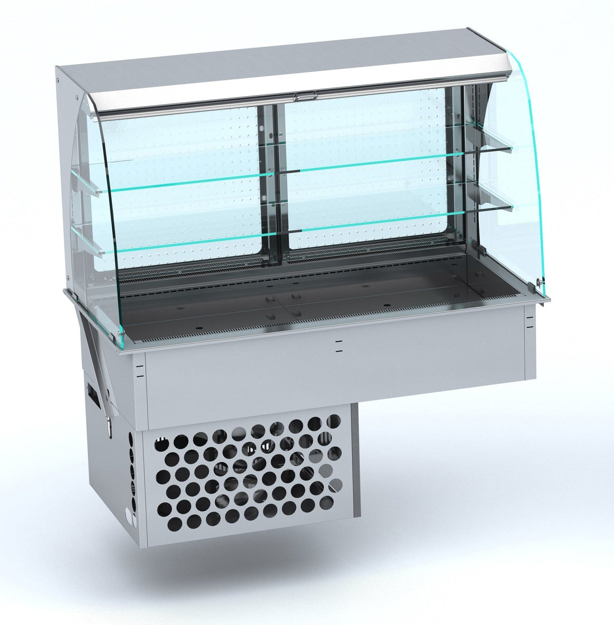 Elegantly Curved Combisteel Drop-In Refrigerated Display Case - 5/1 Roll-Up Design