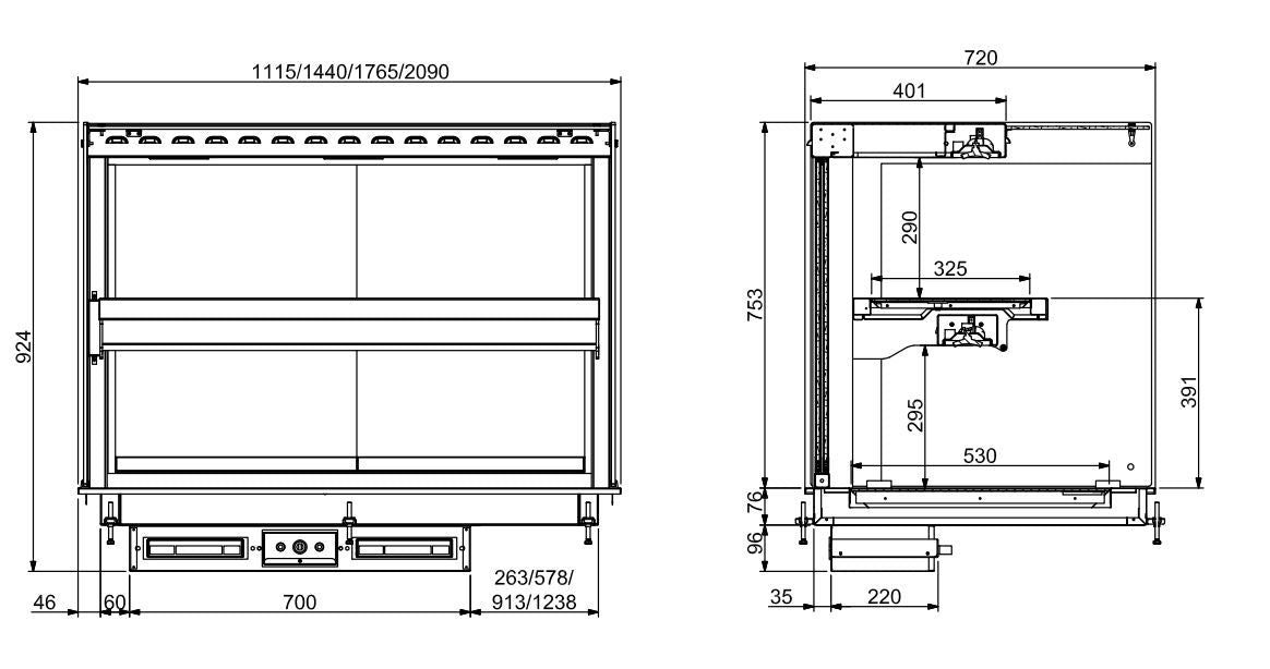 Sleek Black Heated Ceramic Display - Combisteel Drop-In Cubic 3/1 Model