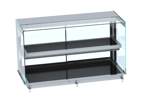 Sleek Black Combisteel Drop-In Heated Ceramic Display Case - 4/1 Size