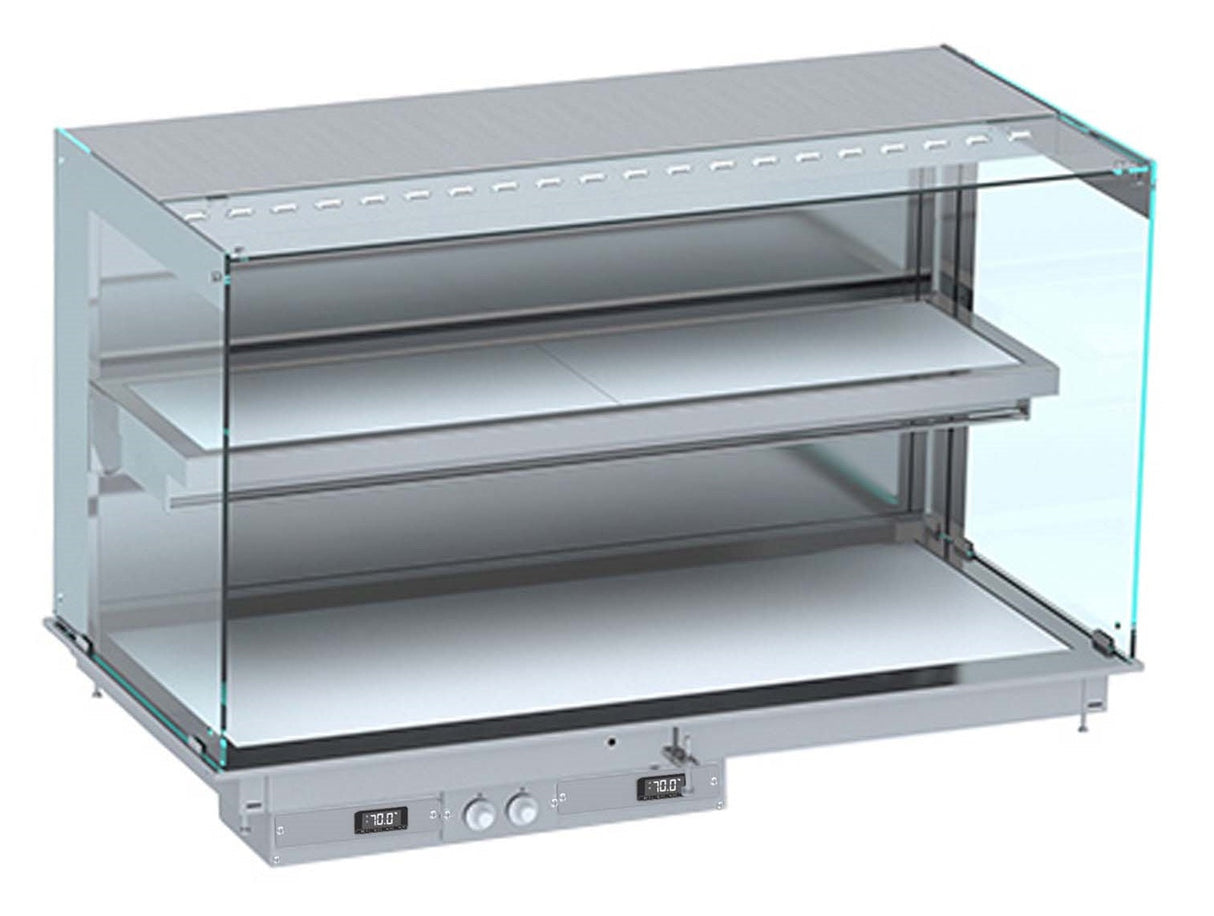 Sleek White Combisteel Drop-In Cubic Heated Ceramic Display Wall - Model 4/1 - Perfect for Showcasing Your Delicacies!