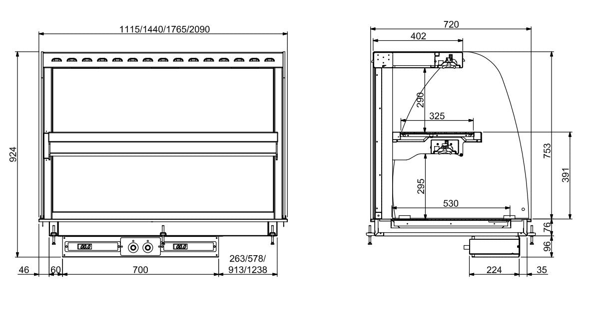 Elevate Your Display with the Combisteel Curved Heated Ceramic Drop-In Wall Model - Sleek Black Finish 3/1 - 7495.0420