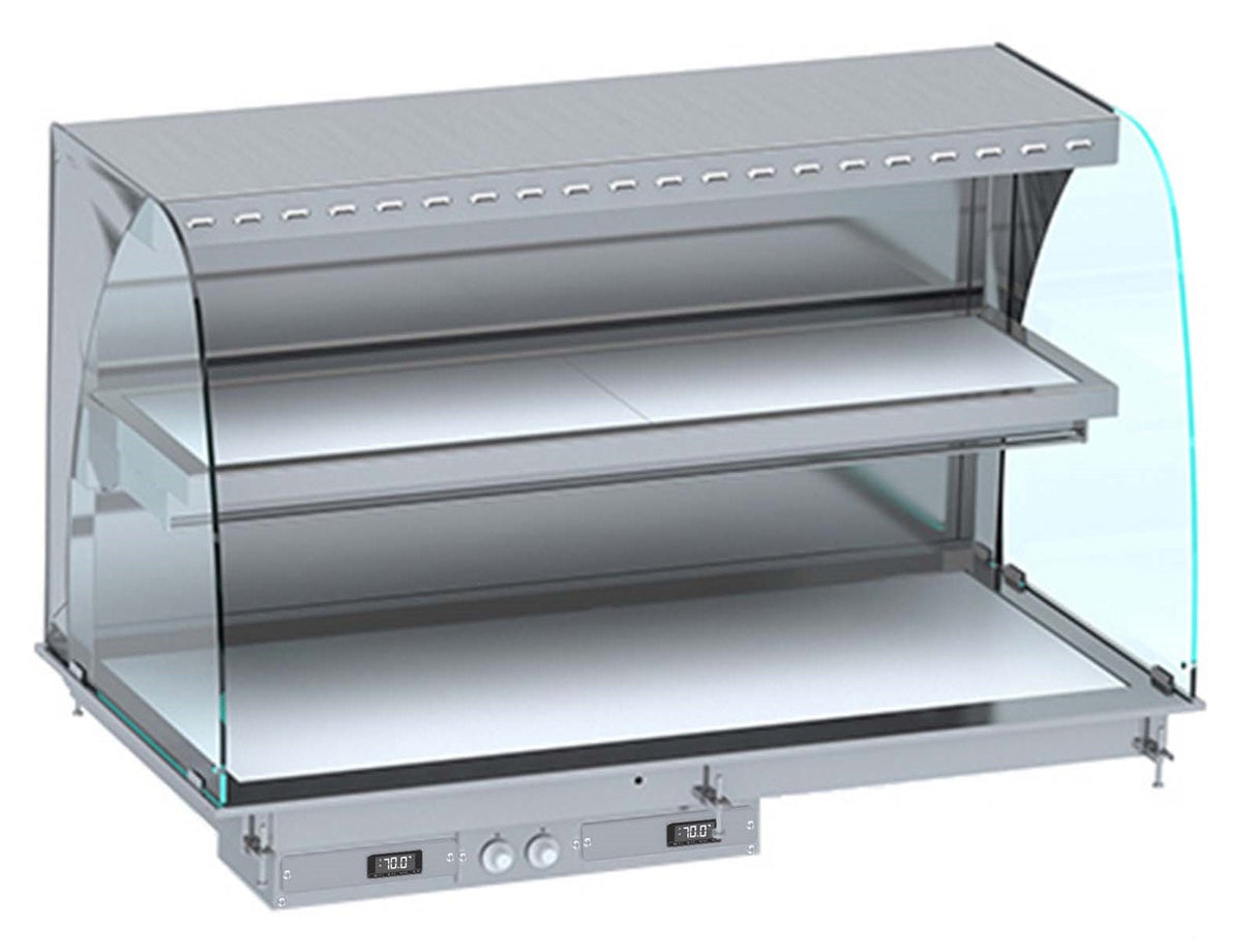 Stylish Drop-In Curved Heated Ceramic Display Wall by Combisteel - Elegant White Finish 3/1 Model - Perfect for Showcasing Your Delicacies!