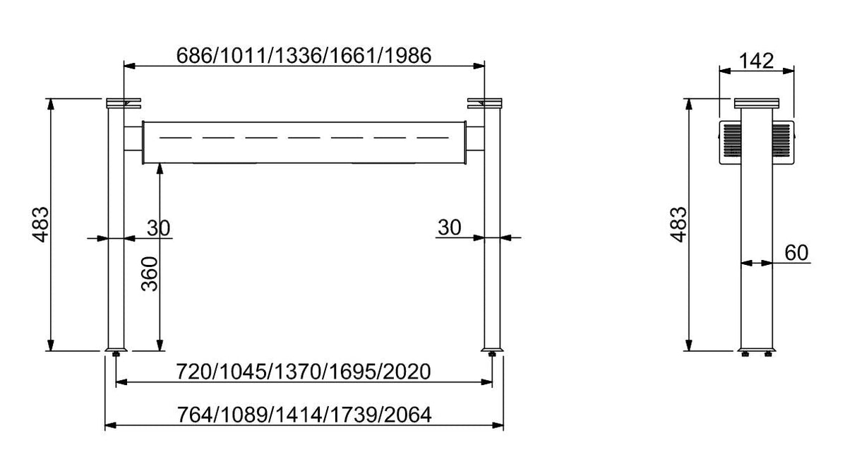 Versatile Combisteel Lighting Bar with Efficient Ceramic Heating - Model 4/1 - 7495.0480