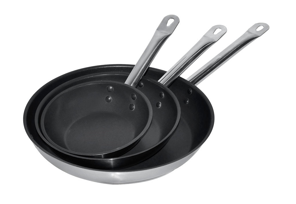 Premium 32cm Stainless Steel Frypan with Non-Stick Coating - 4L Capacity by Combisteel