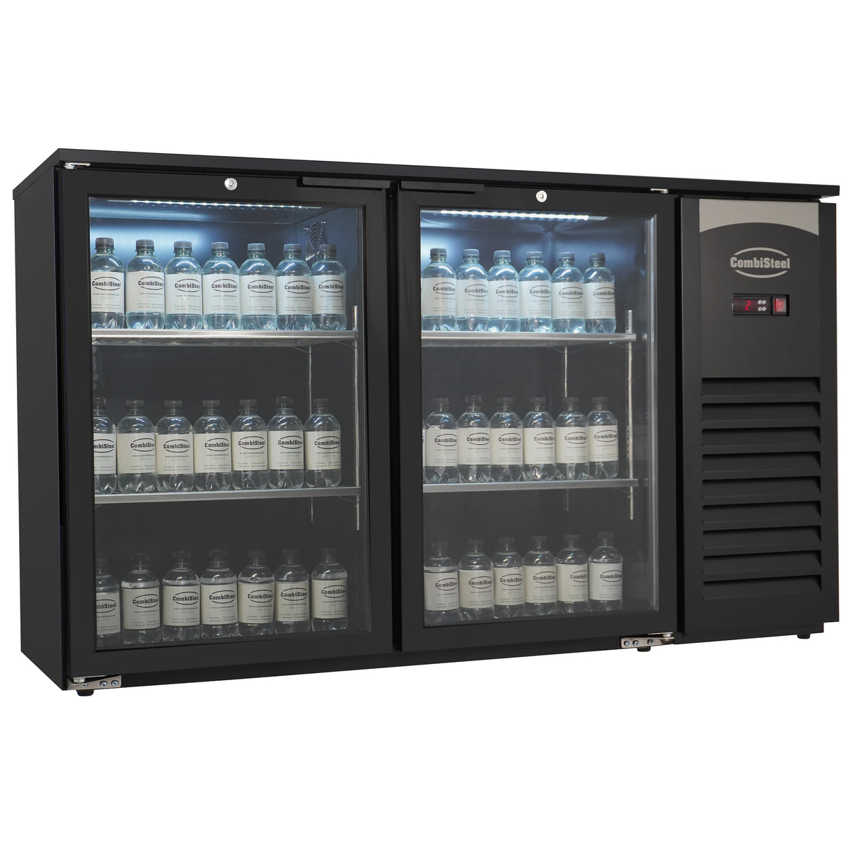 Combisteel Backbar Cooler 2 Glass Doors Black