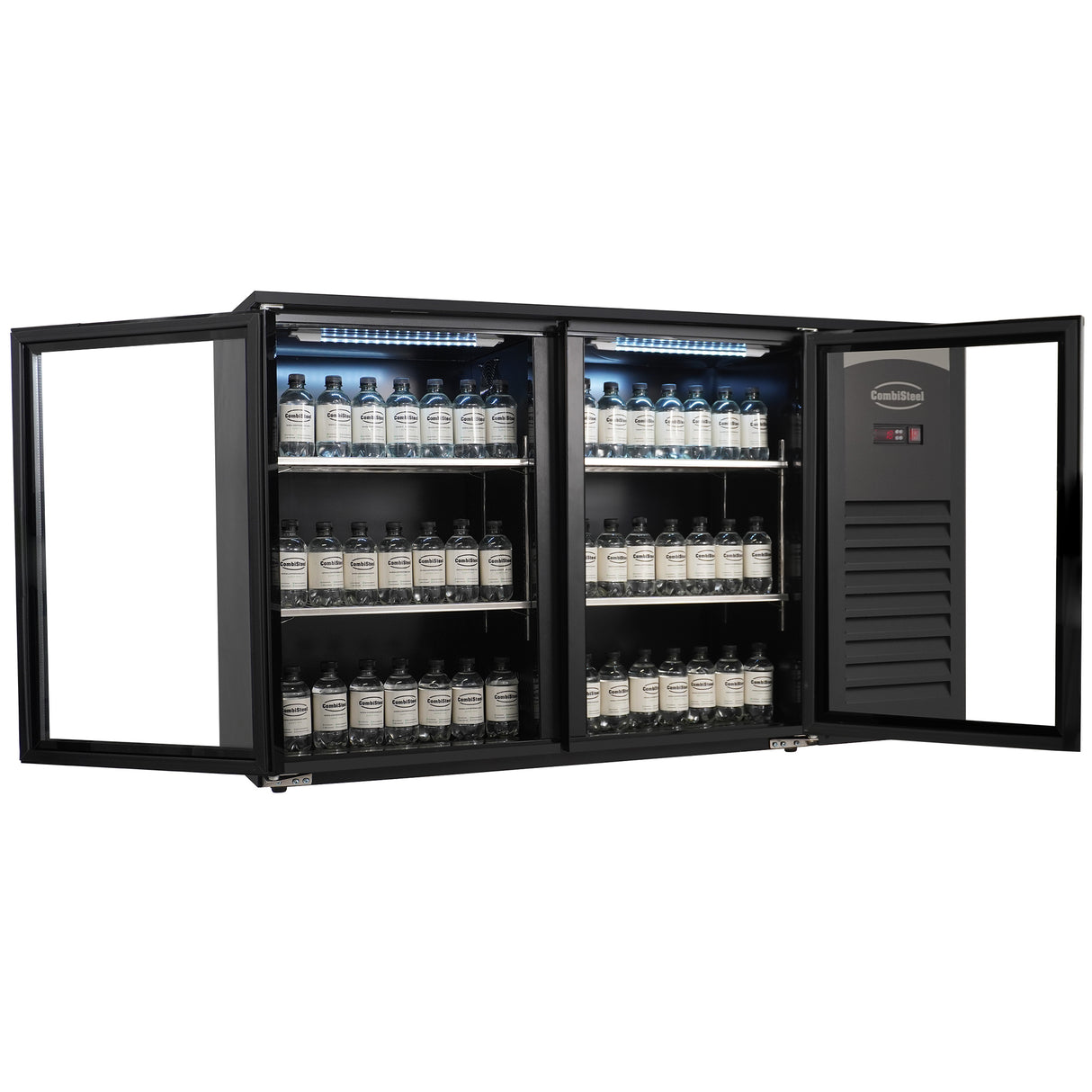 Combisteel Backbar Cooler 2 Glass Doors Black