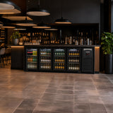 Combisteel Backbar Cooler 4 Glass Doors Black