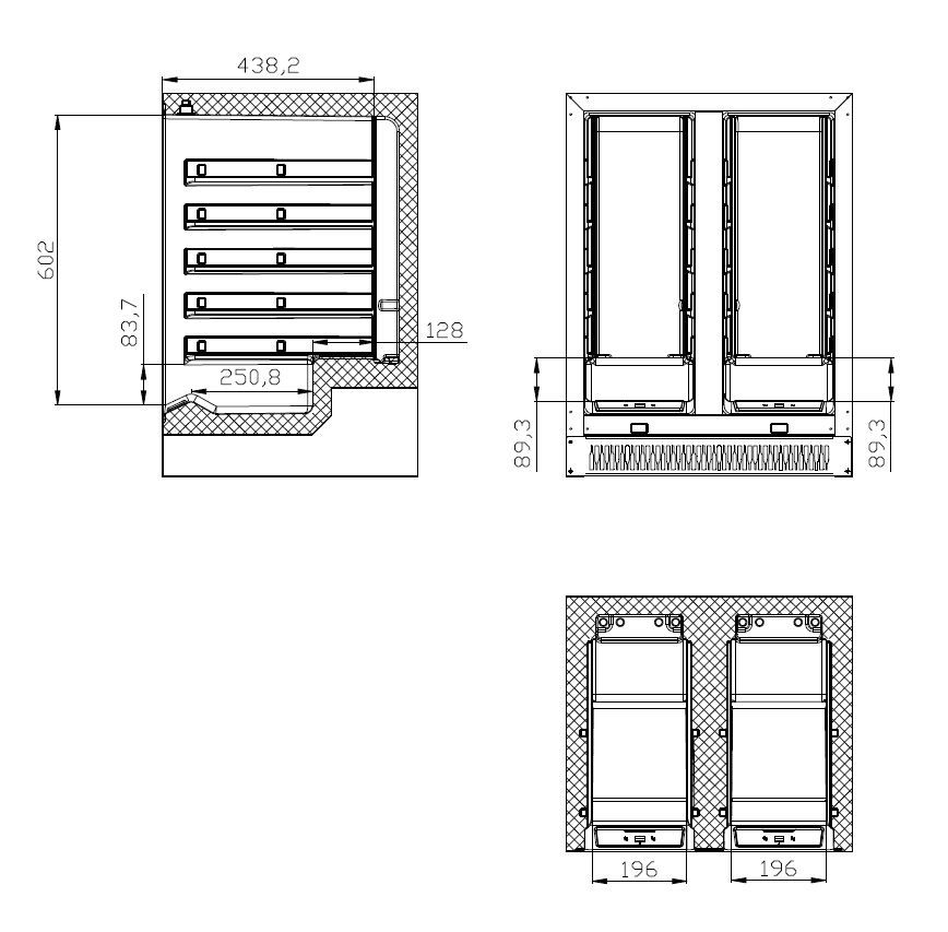 Stylish 40-Bottle Dual Temperature Wine Cooler with Single Door by Combisteel - Model 7525.0030