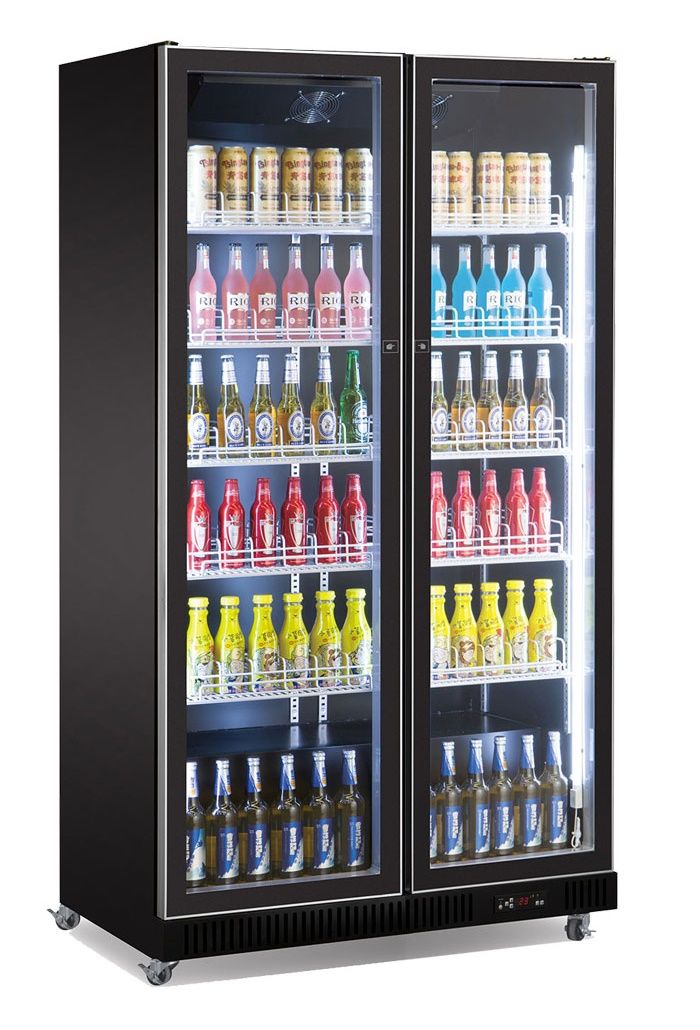Chic Black Combisteel Double Hinged Glass Door Merchandiser Fridge – 758L Capacity – Model 7526.0010