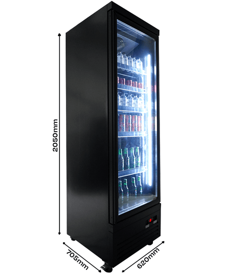 Commercial Catering Equipment - Refrigerator 1 Glass Door Black Ceb 500 R Bl