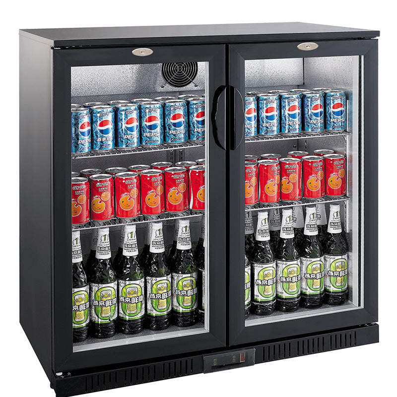 Sleek Black Backbar Cooler with Dual Doors by Combisteel - Model 7527.0010