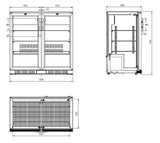 Sleek Black Backbar Cooler with Dual Doors by Combisteel - Model 7527.0010