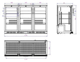 Sleek Black 3-Door Backbar Cooler by Combisteel - Model 7527.0015