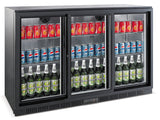 Sleek Black Combisteel Backbar Cooler with 3 Sliding Doors - Model 7527.0025