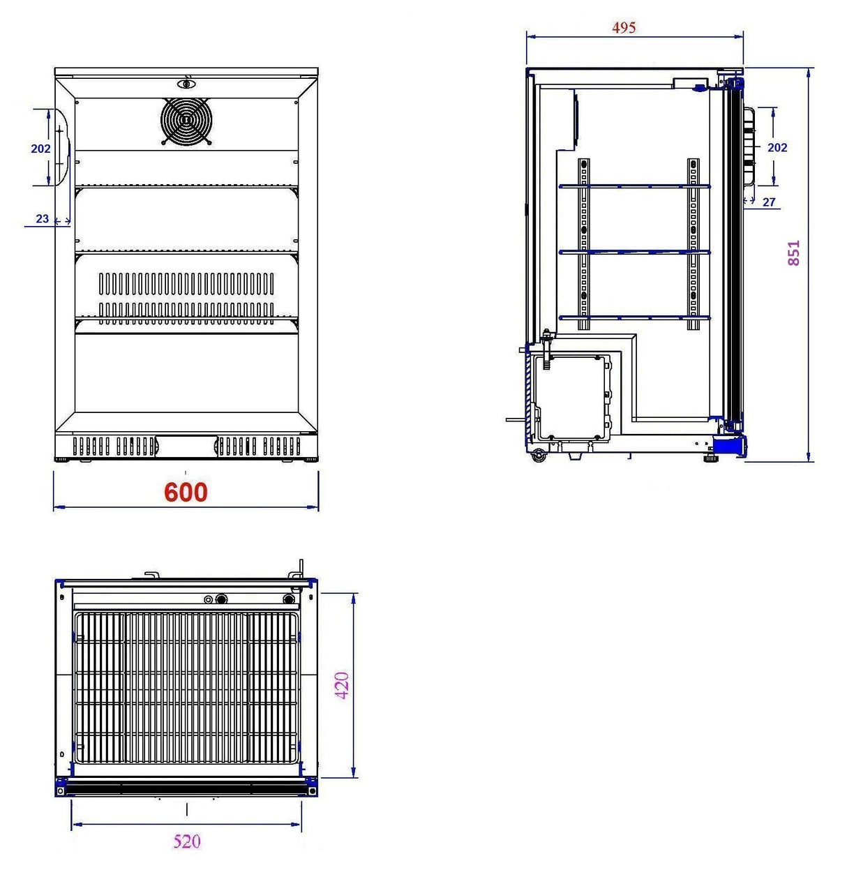 Sleek Black 1-Door Backbar Cooler by Combisteel - Model 7527.0030