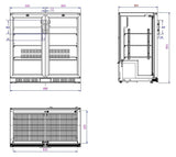 Sleek Black 2-Door Backbar Cooler by Combisteel - Model 7527.0035