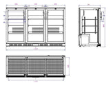 Sleek Black 3-Door Backbar Cooler by Combisteel - Model 7527.0040