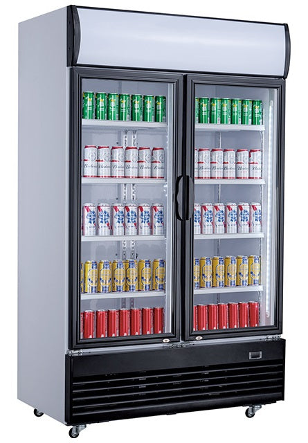 Stylish 800L Combisteel Double Glass Door Refrigerator - Model 7527.0100