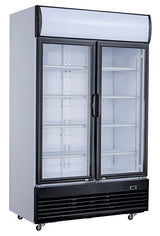 Stylish 800L Combisteel Double Glass Door Refrigerator - Model 7527.0100