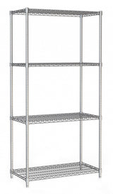 Versatile 4-Tier Chrome Wire Shelving Rack Kit - 900mm Wide by Combisteel