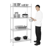 Versatile 4-Tier Chrome Wire Shelving Rack Kit - 900mm Wide by Combisteel