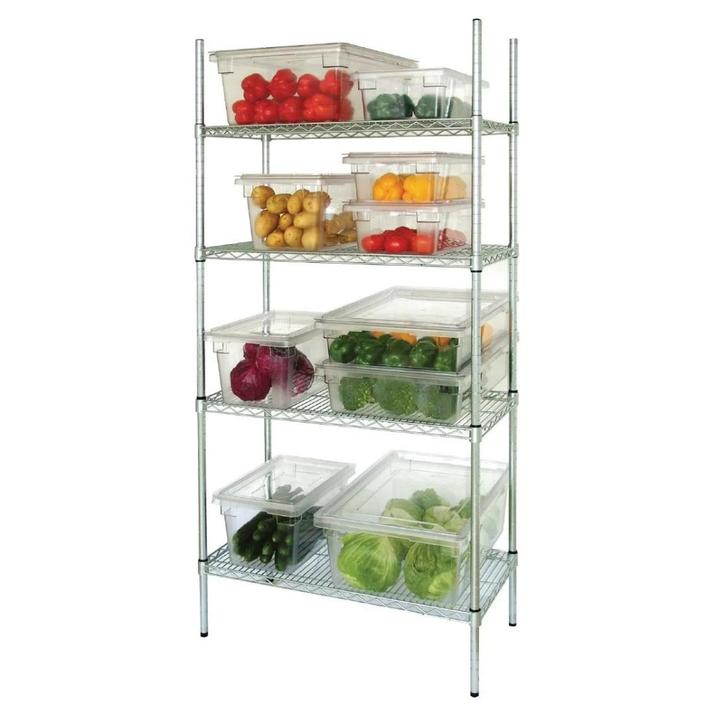 Versatile 4-Tier Chrome Wire Shelving Rack Kit - 900mm Wide by Combisteel