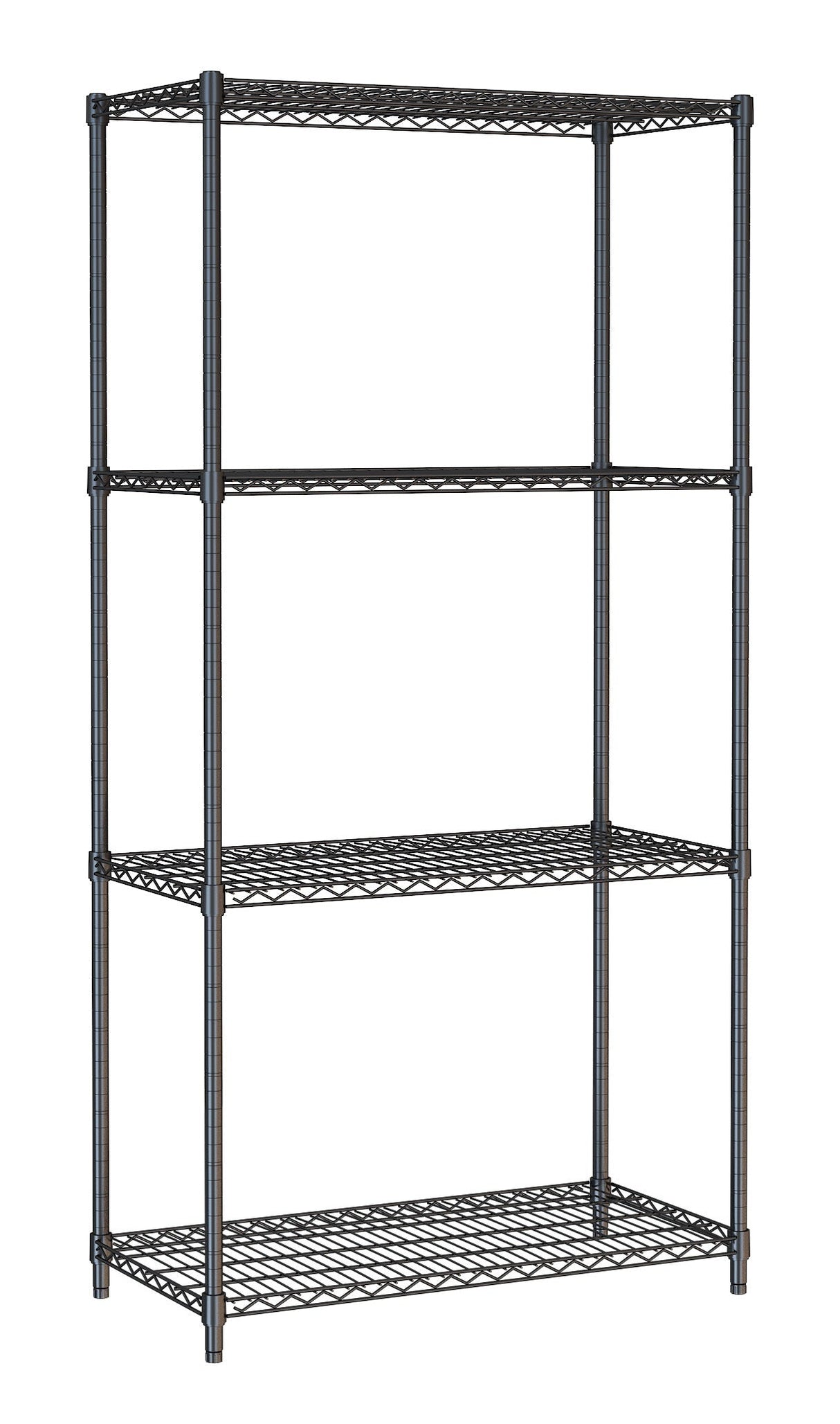 Stylish Black Combisteel 4-Tier Shelf Unit - Flat Pack Convenience - Model 7530.0025