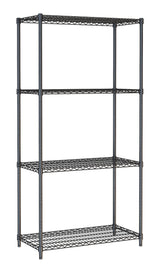 Stylish Black Combisteel 4-Tier Shelf Unit - Flat Pack Convenience - Model 7530.0025