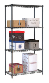 Stylish Black Combisteel 4-Tier Shelf Unit - Flat Pack Convenience - Model 7530.0025