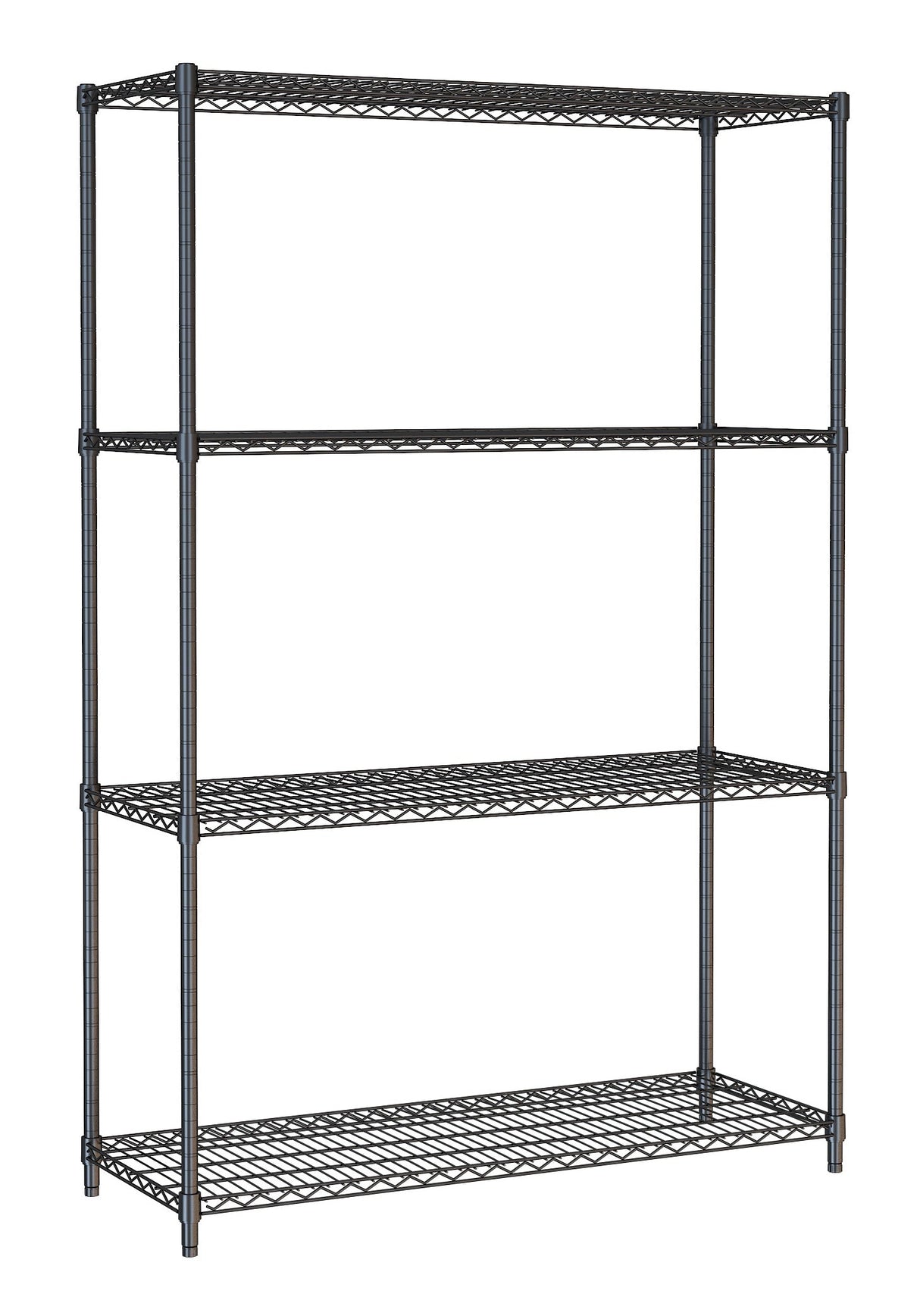 Stylish Black Combisteel 4-Tier Shelf Unit - 1200mm Flat Pack Convenience - Model 7530.0030