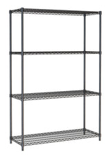 Stylish Black Combisteel 4-Tier Shelf Unit - 1200mm Flat Pack Convenience - Model 7530.0030