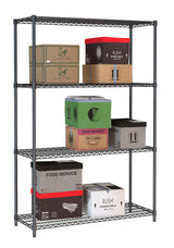 Stylish Black Combisteel 4-Tier Shelf Unit - 1200mm Flat Pack Convenience - Model 7530.0030