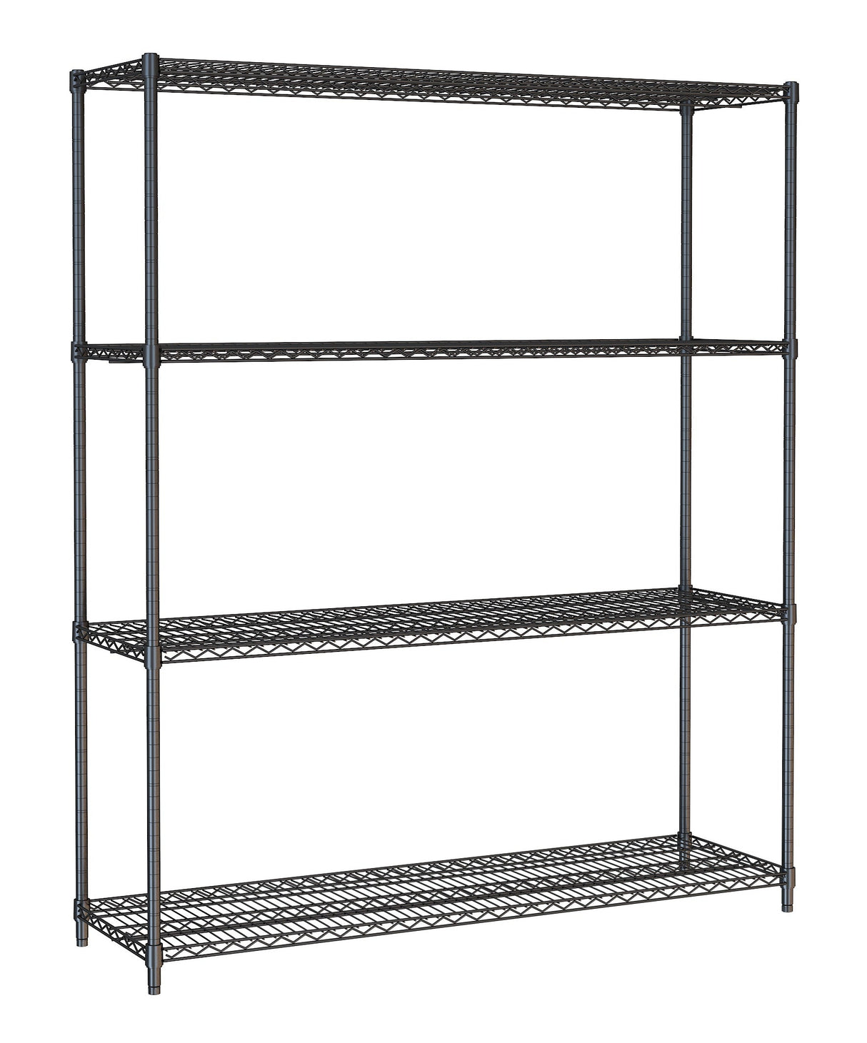 Stylish 4-Tier Black Combisteel Storage Shelf - Flat Packed for Easy Assembly - Model 7530.0035