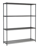 Stylish 4-Tier Black Combisteel Storage Shelf - Flat Packed for Easy Assembly - Model 7530.0035